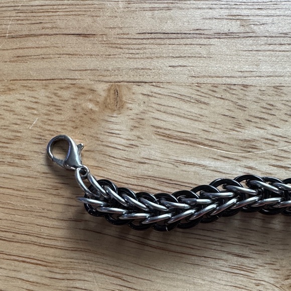 Stainless steel black & silver Chain Bracelet - Picture 3 of 6
